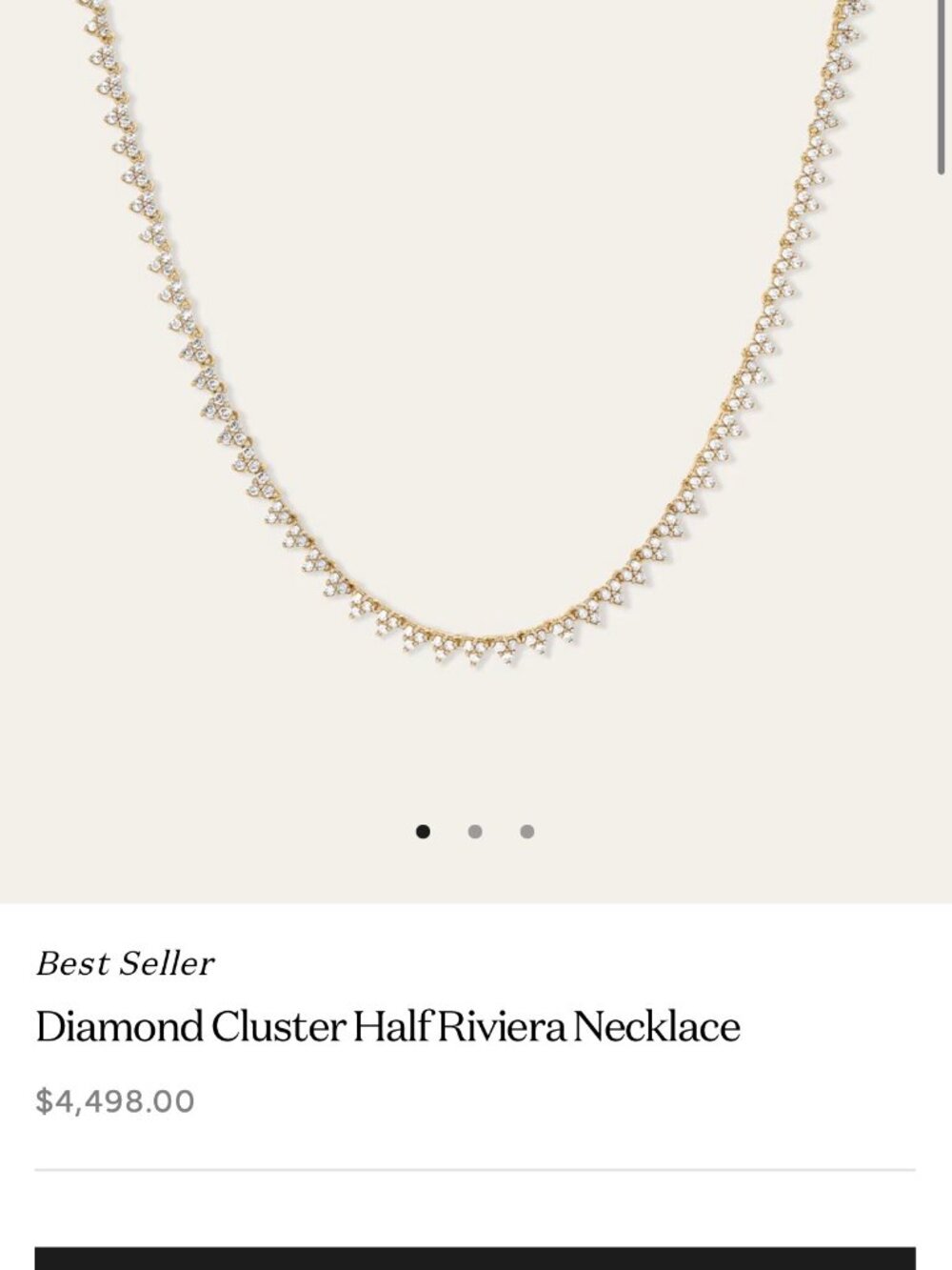 Adina Reyter Diamond Cluster Half Riviera Necklace